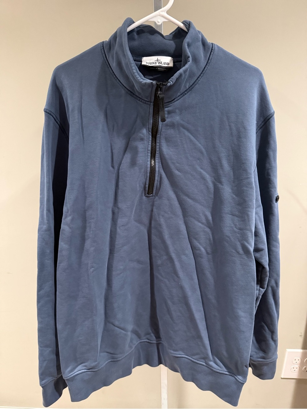 Stone Island Men's Slate Blue Half-Zip Pullover